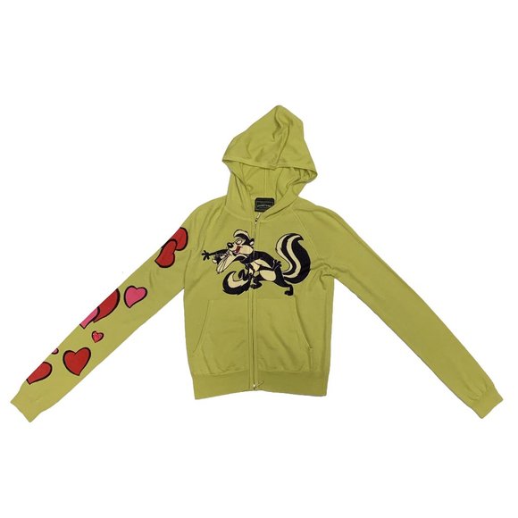 Warner Bros. Tops - Looney Tunes Cashmere Zip-Hoodie "Pepe Le Pew" - Mint